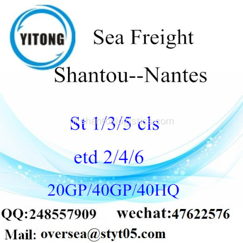 Shantou poort zeevracht verzending naar Nantes
